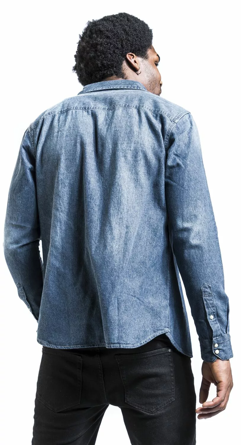 "JJESHERIDAN SHIRT L/S NOOS" Denim Shirt Blauw Van Jack & Jones - Afbeelding 5