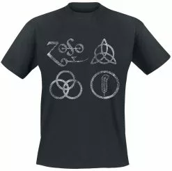"IV Distressed Symbols" T-shirt Zwart Van Led Zeppelin