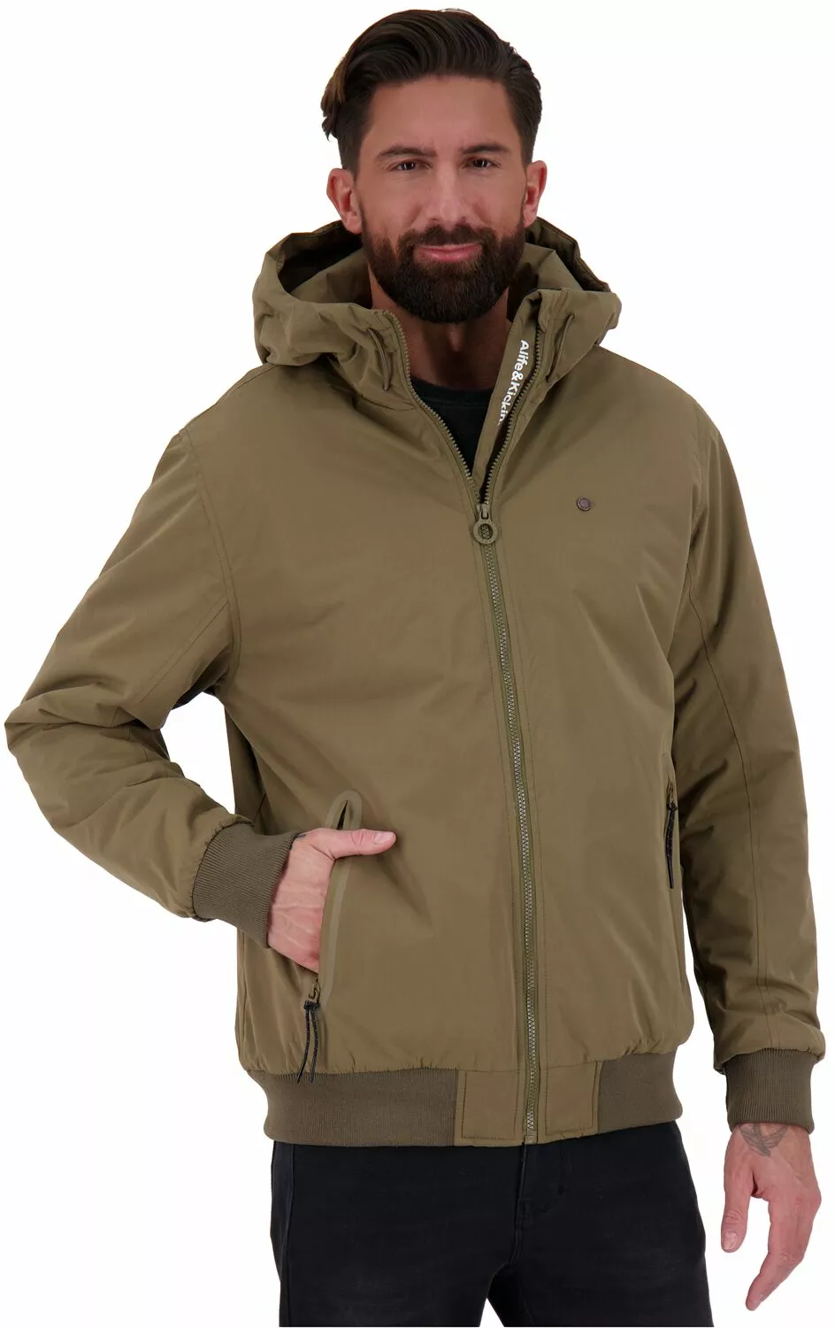 "Don AK A Jacket" Vest Met Capuchon Kaki Van Alife And Kickin - Afbeelding 2