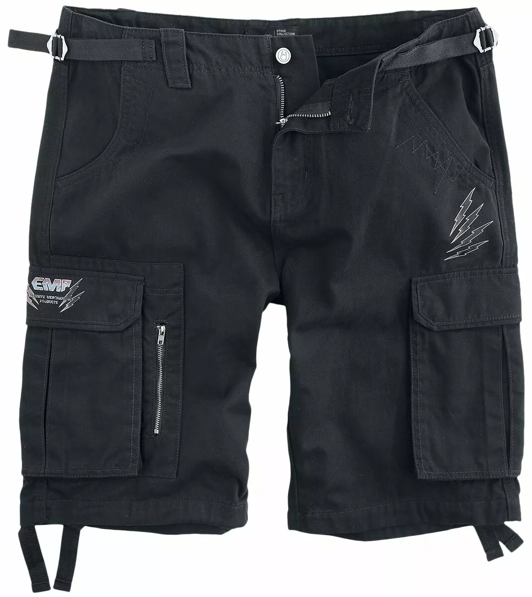 "Legershort Met Vintage EMP Logo" Korte Broek Zwart Van EMP Stage Collection