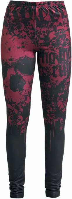 "Leggings With All-over Print" Leggings Zwart-rood Van Rock Rebel By EMP