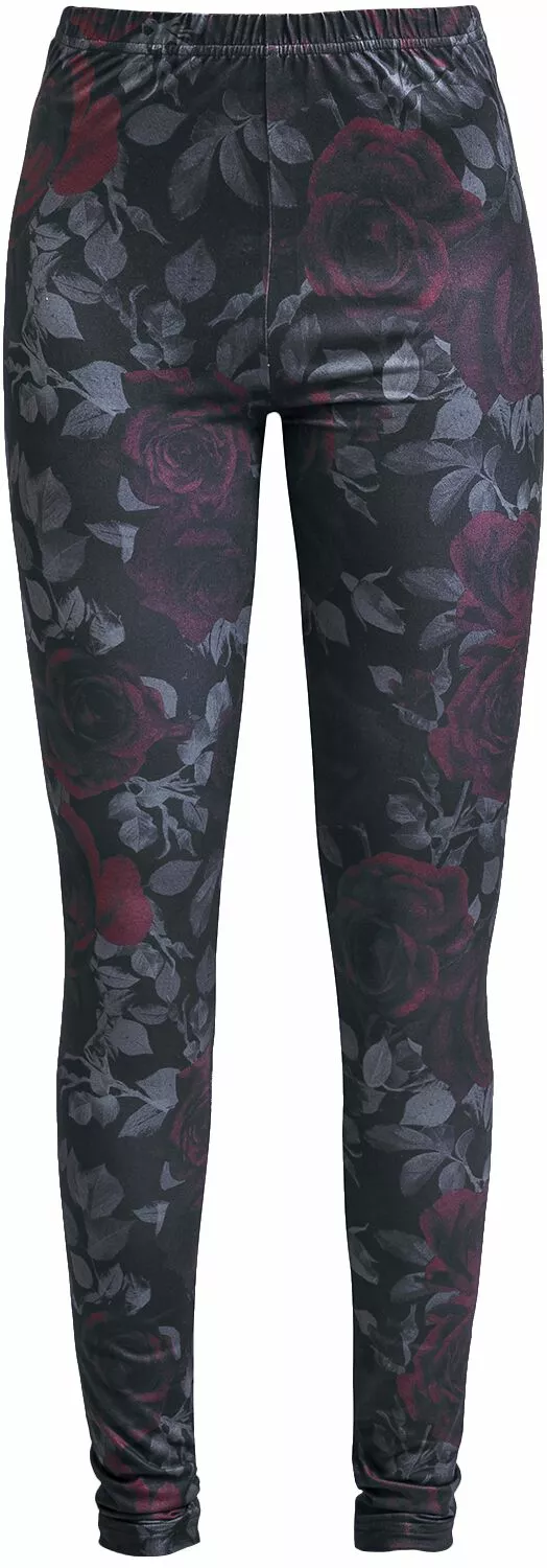 "Legging Met All-over Rozenprint" Leggings Zwart Van Rock Rebel By EMP
