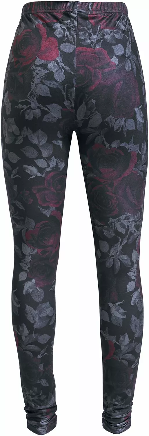 "Legging Met All-over Rozenprint" Leggings Zwart Van Rock Rebel By EMP - Afbeelding 2