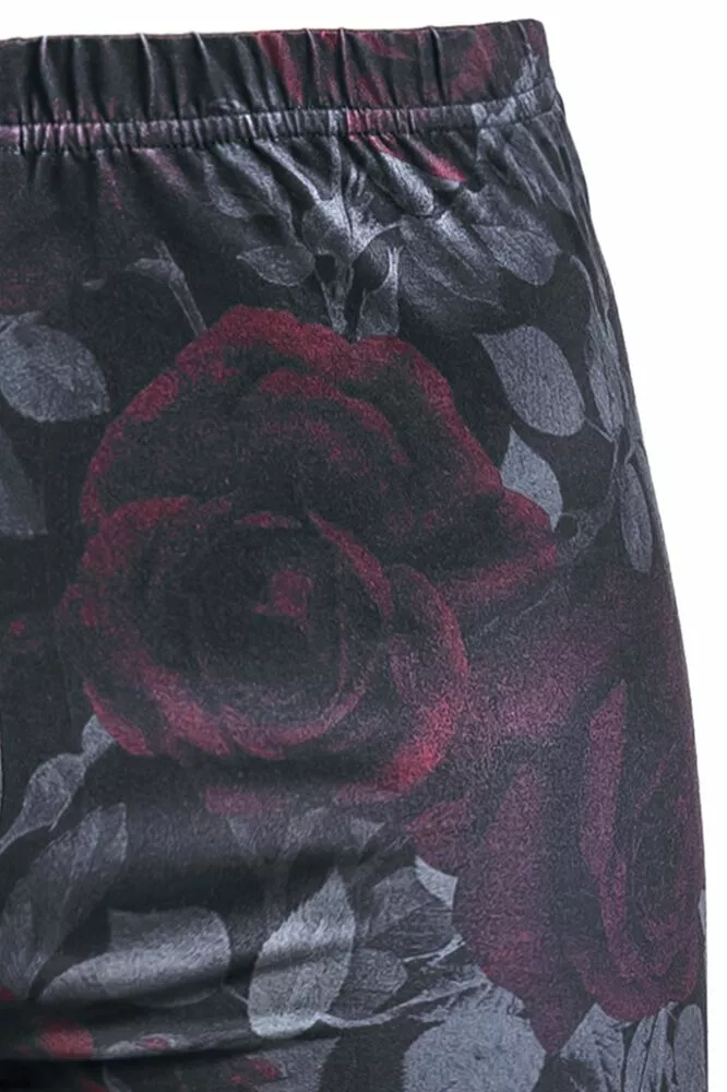 "Legging Met All-over Rozenprint" Leggings Zwart Van Rock Rebel By EMP - Afbeelding 3