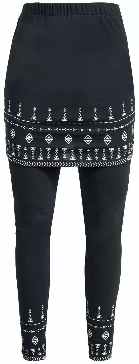"2-in-1: Legging & Rok" Leggings Zwart Van RED By EMP