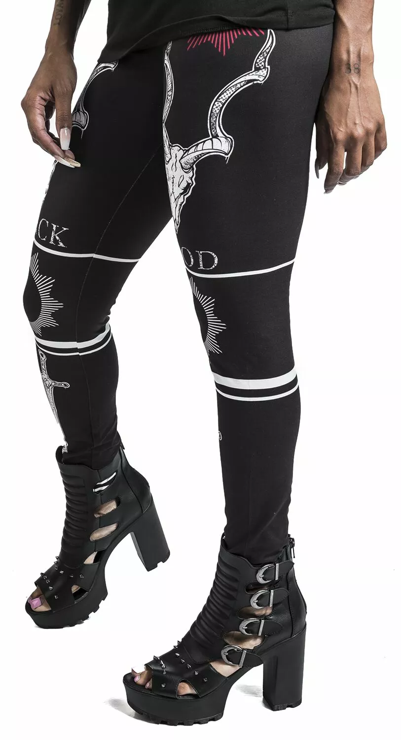 "Legging Met Print" Leggings Zwart Van Black Blood By Gothicana - Afbeelding 5