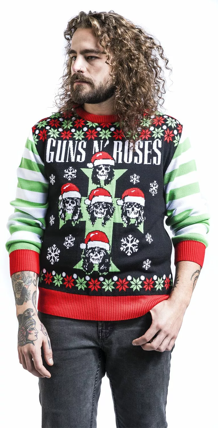 "Holiday Sweater 2022" Christmas Jumper Meerkleurig Van Guns N' Roses - Afbeelding 4