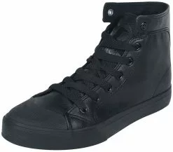 "Zwarte, Hoge Sneakers Van Kunstleer" Sneakers High Zwart Van Black Premium By EMP