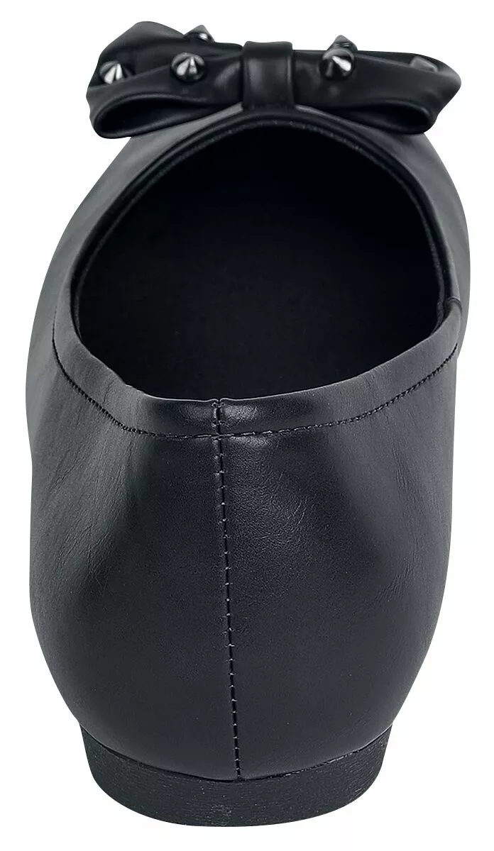 "Ballerina's Met Strik & Studs" Ballerinas Zwart Van Rock Rebel By EMP - Afbeelding 2
