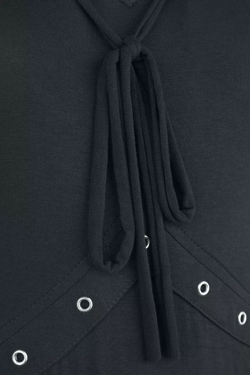 "- Dress With Lacing" Medium-lengte Jurk Zwart Van Gothicana By EMP - Afbeelding 3