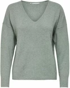 "ONLRICA LIFE L/S V-NECK PULLO KNT NOOS" Gebreide Trui Groen Van Only