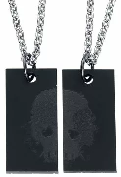 "Skull Couples" Halsketting Zwart Van Rockers