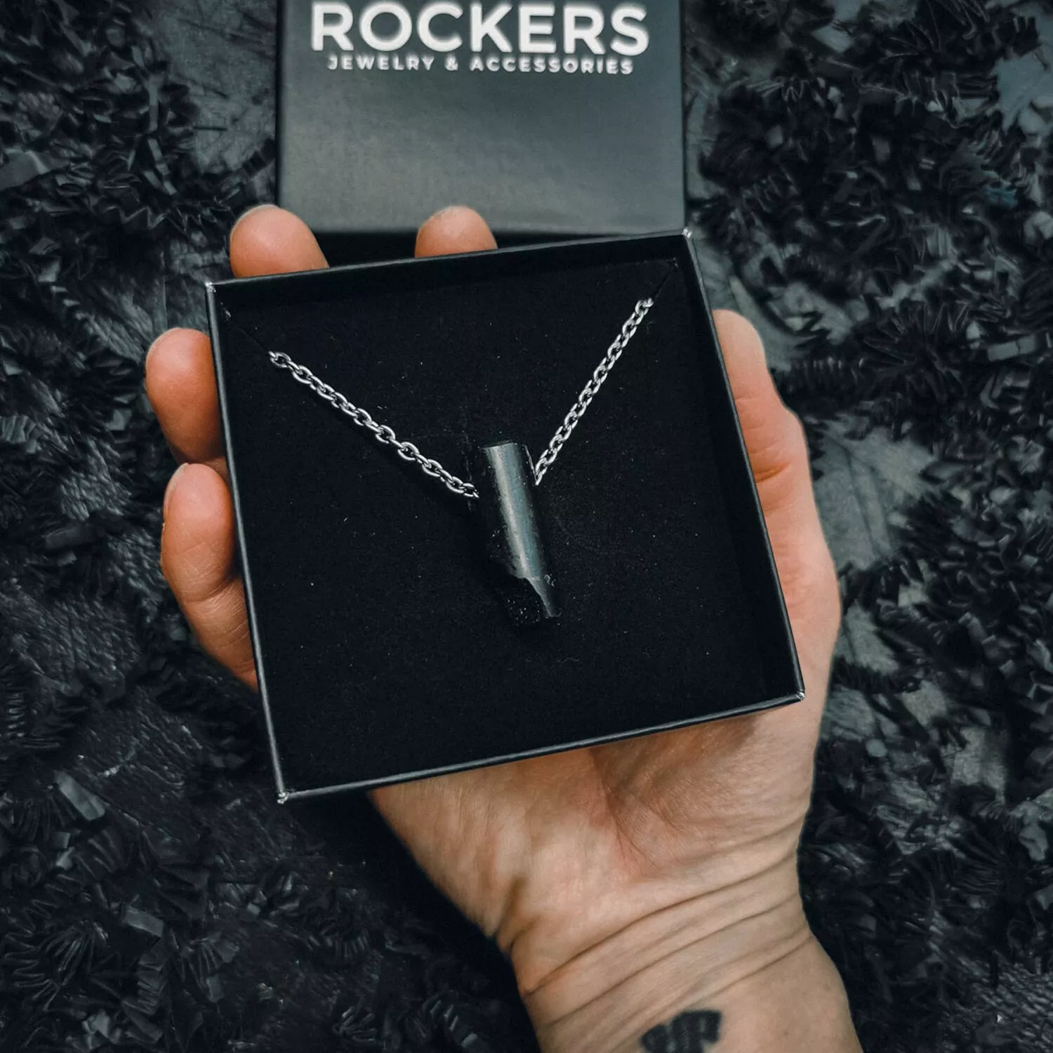 "Bulletproof" Halsketting Zwart Van Rockers - Afbeelding 5