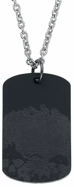 "Skull Dogtag" Halsketting Zwart Van Rockers