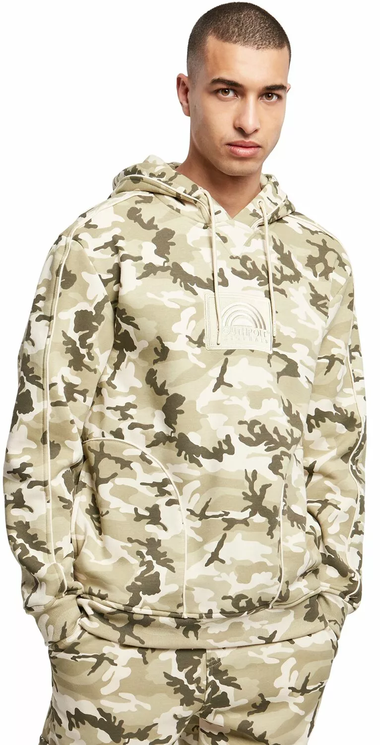"Southpole Embroidery Hoody" Trui Met Capuchon Camo Zand Van Southpole - Afbeelding 4