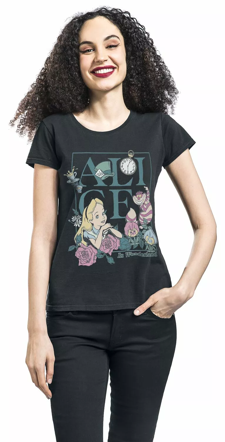 "Alice" T-shirt Zwart Van Alice In Wonderland - Afbeelding 3