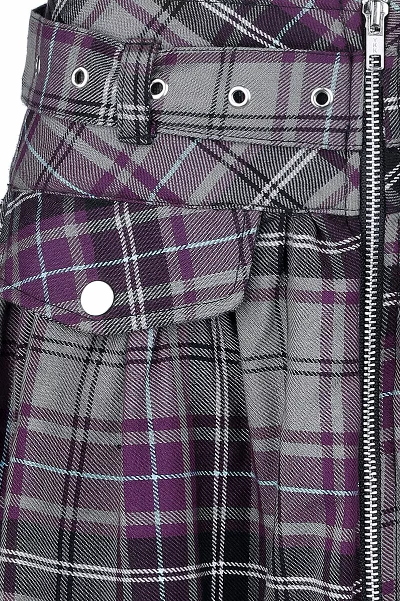 "Beltaine Rok" Korte Rok Grijs-paars Van Chemical Black - Afbeelding 3