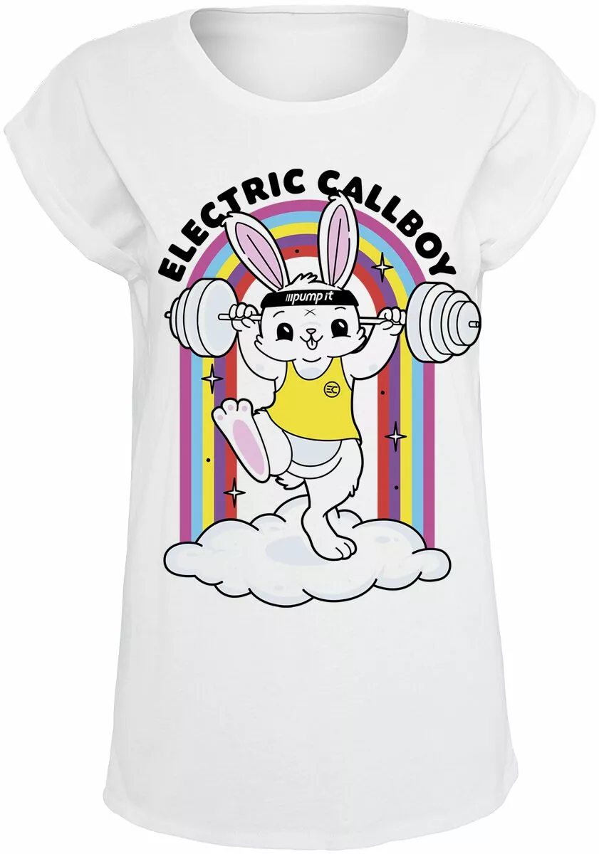"Pump It Bunny" T-shirt Wit Van Electric Callboy