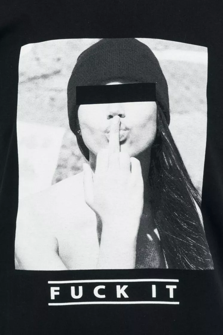 "F#?KIT Tee" T-shirt Zwart Van Mister Tee - Afbeelding 2