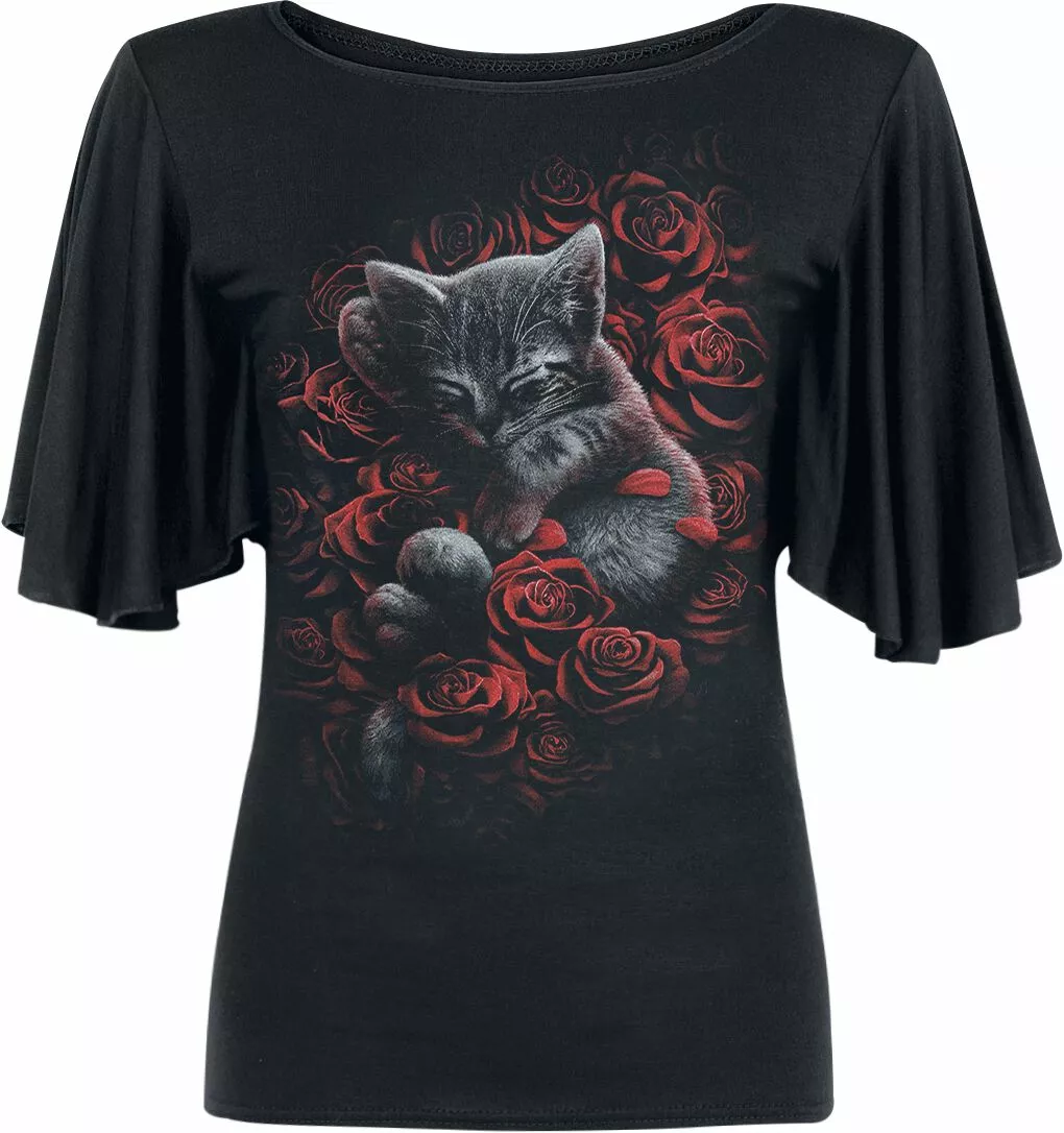 "Bed Of Roses" T-shirt Zwart Van Spiral