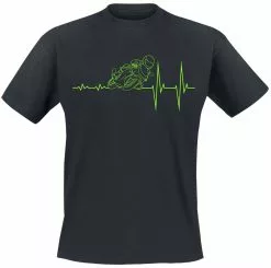 Brandfun Slogans "ECG - Motorcycle" T-shirt Zwart Van Slogans