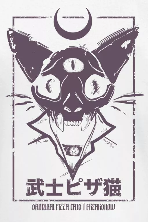 "Freakshow" T-shirt Wit Van Samurai Pizza Cats - Afbeelding 2