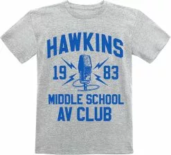 "Kids - Hawkins Middle School" T-shirt Grijs Van Stranger Things