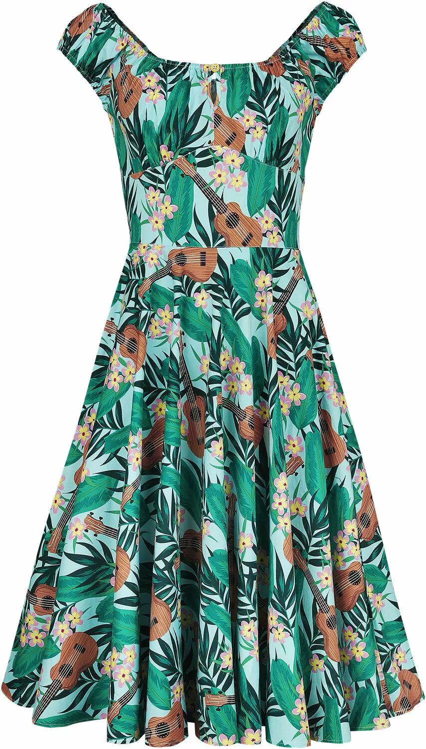 "Ukelele Jurk" Medium-lengte Jurk Meerkleurig Van Hell Bunny