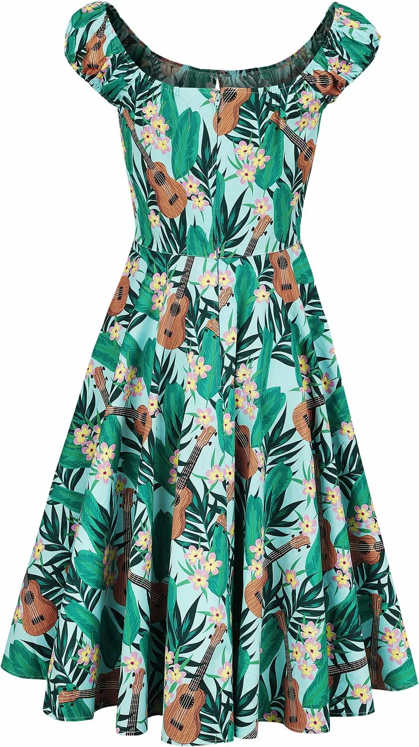 "Ukelele Jurk" Medium-lengte Jurk Meerkleurig Van Hell Bunny - Afbeelding 2