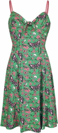 "Madilynn Knee Dress" Medium-lengte Jurk Groen-roze Van Hell Bunny