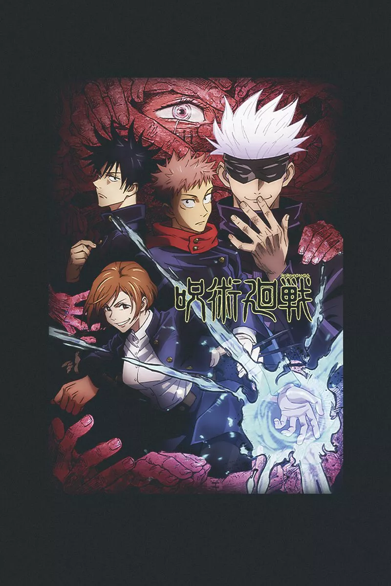 "Poster" T-shirt Zwart Van Jujutsu Kaisen - Afbeelding 2