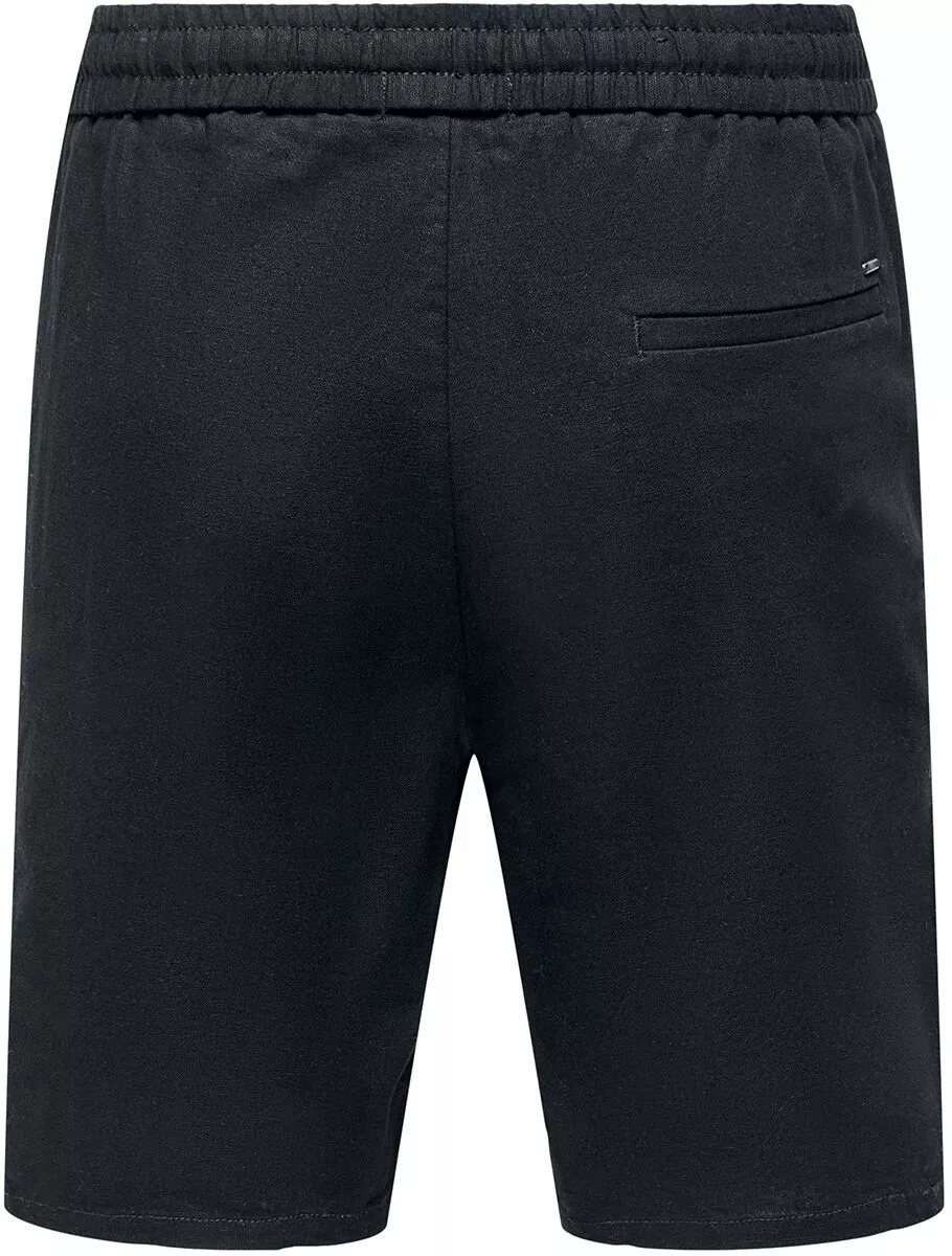 "ONSLINUS 0007 Cot LIN SHORTS NOOS" Korte Broek Zwart Van ONLY And SONS - Afbeelding 2