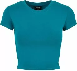 "Ladies Stretch Jersey Cropped Tee" T-shirt Groen Van Urban Classics
