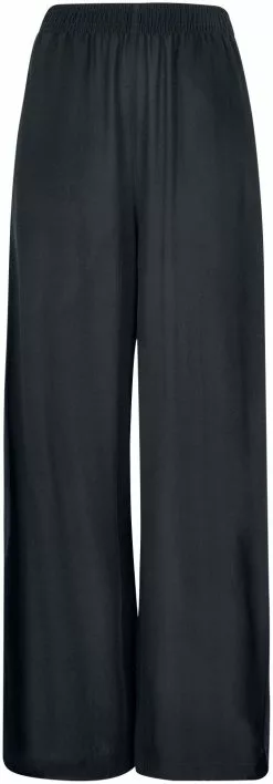 "Ladies’ Wide-leg Viscose Trousers" Stoffen Broeken Zwart Van Urban Classics