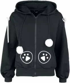 "Fuzzyme Hoodie" Vest Met Capuchon Zwart-wit Van Banned Alternative