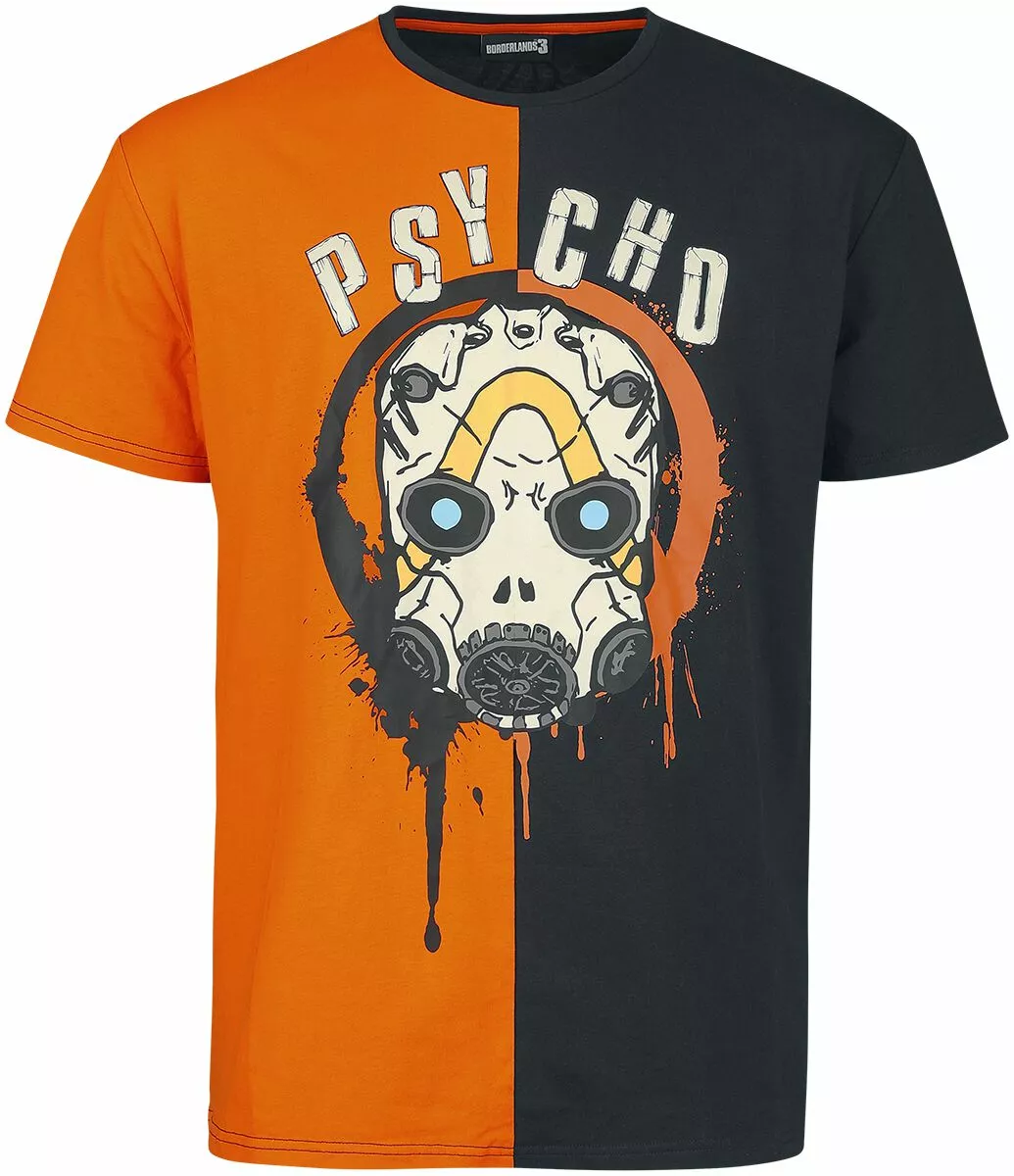 "Psycho" T-shirt Zwart-oranje Van Borderlands