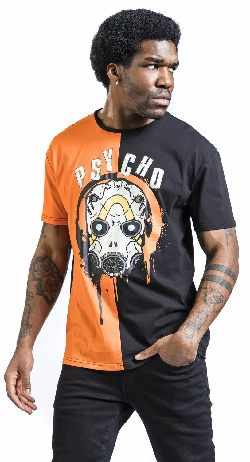 "Psycho" T-shirt Zwart-oranje Van Borderlands - Afbeelding 4