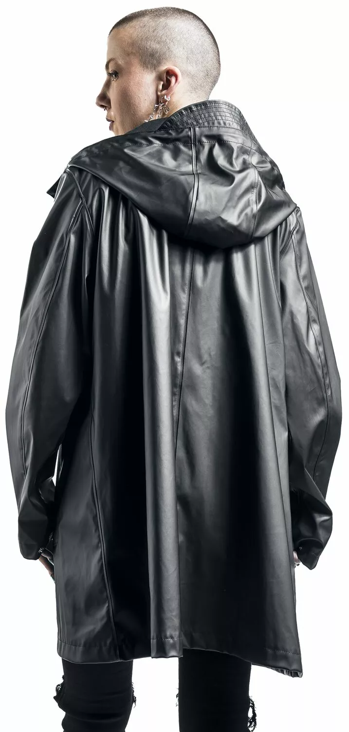 "NMSKY L/S A-LINE RAINCOAT NOOS" Regenjas Zwart Van Noisy May - Afbeelding 5