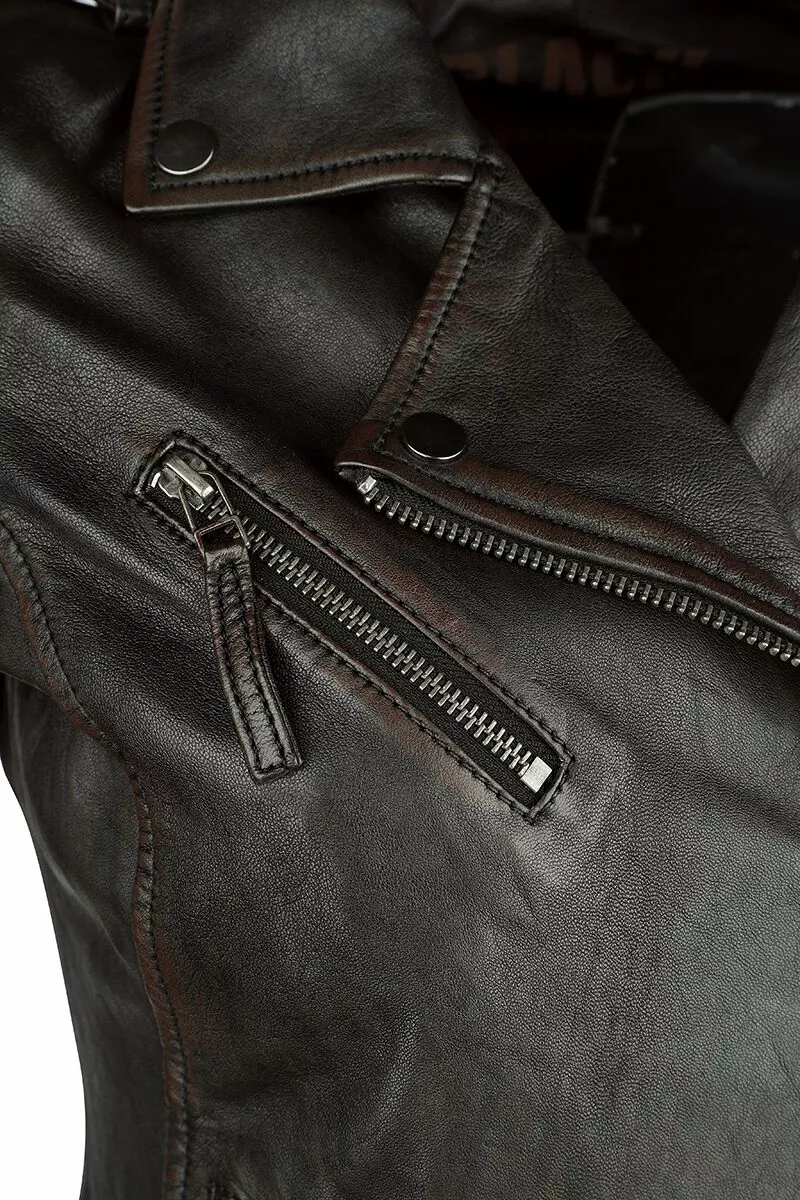 "All Over The Road" Lederen Jas Bruin Van Black Premium By EMP - Afbeelding 4