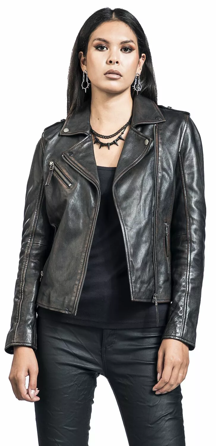 "All Over The Road" Lederen Jas Bruin Van Black Premium By EMP - Afbeelding 7