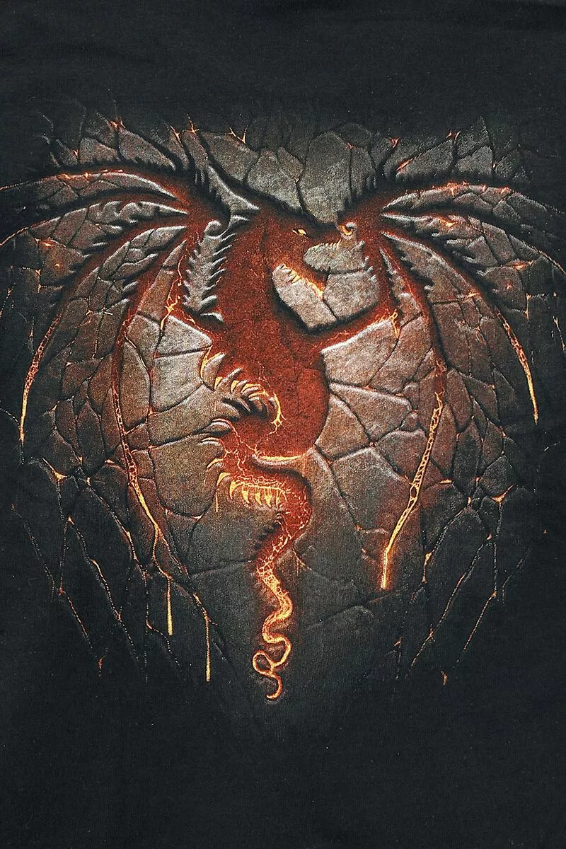 "Dragon Furnace" T-shirt Zwart Van Spiral - Afbeelding 3