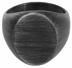 "Gun Metal Signet Ring" Ring Zwart Van EtNox
