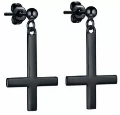 "Black Cross" Oorbellenset Zwart Van EtNox