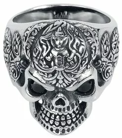 "Skull" Ring Zilverkleurig Van EtNox Hard And Heavy