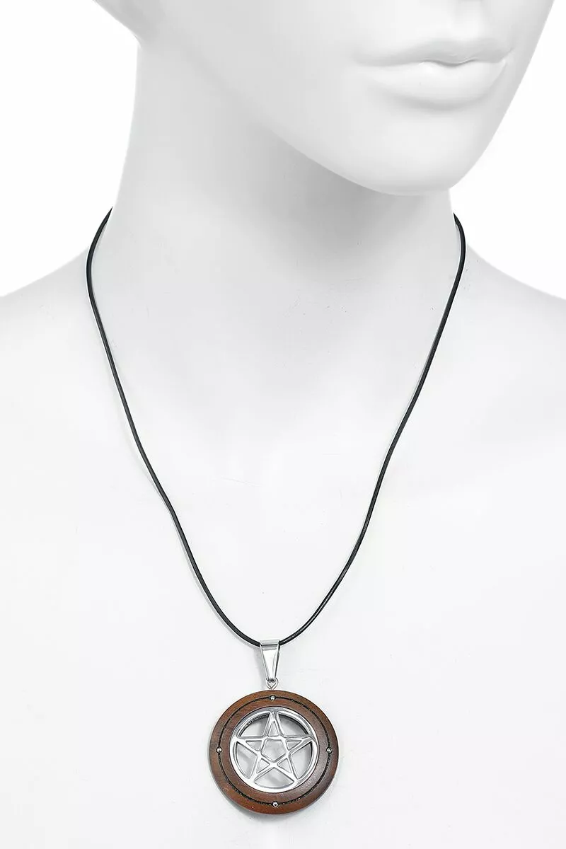 "Pentagram" Halsketting Zilverkleurig Van EtNox - Afbeelding 3