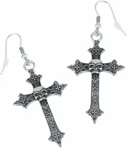 "Skull Crosses" Oorbel Zilverkleurig Van Rock Rebel By EMP