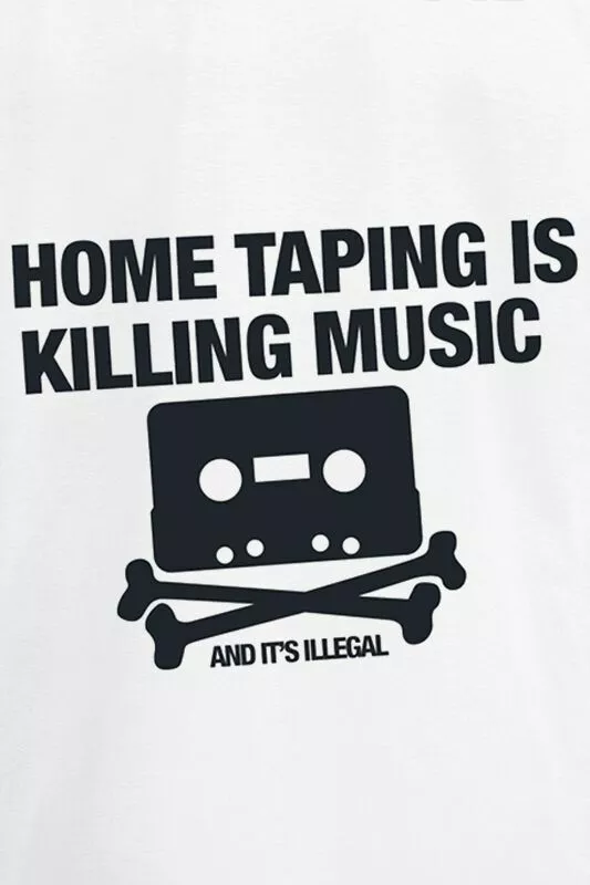 "Home Taping" T-shirt Wit Van Parental Advisory - Afbeelding 3