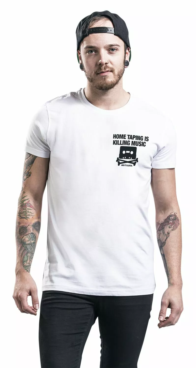 "Home Taping" T-shirt Wit Van Parental Advisory - Afbeelding 4