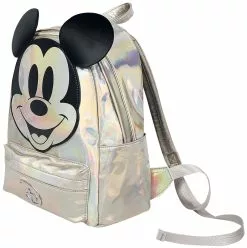 Disney Classics "Disney 100" Mini Rugzak Zilverkleurig Van Mickey & Minnie Mouse