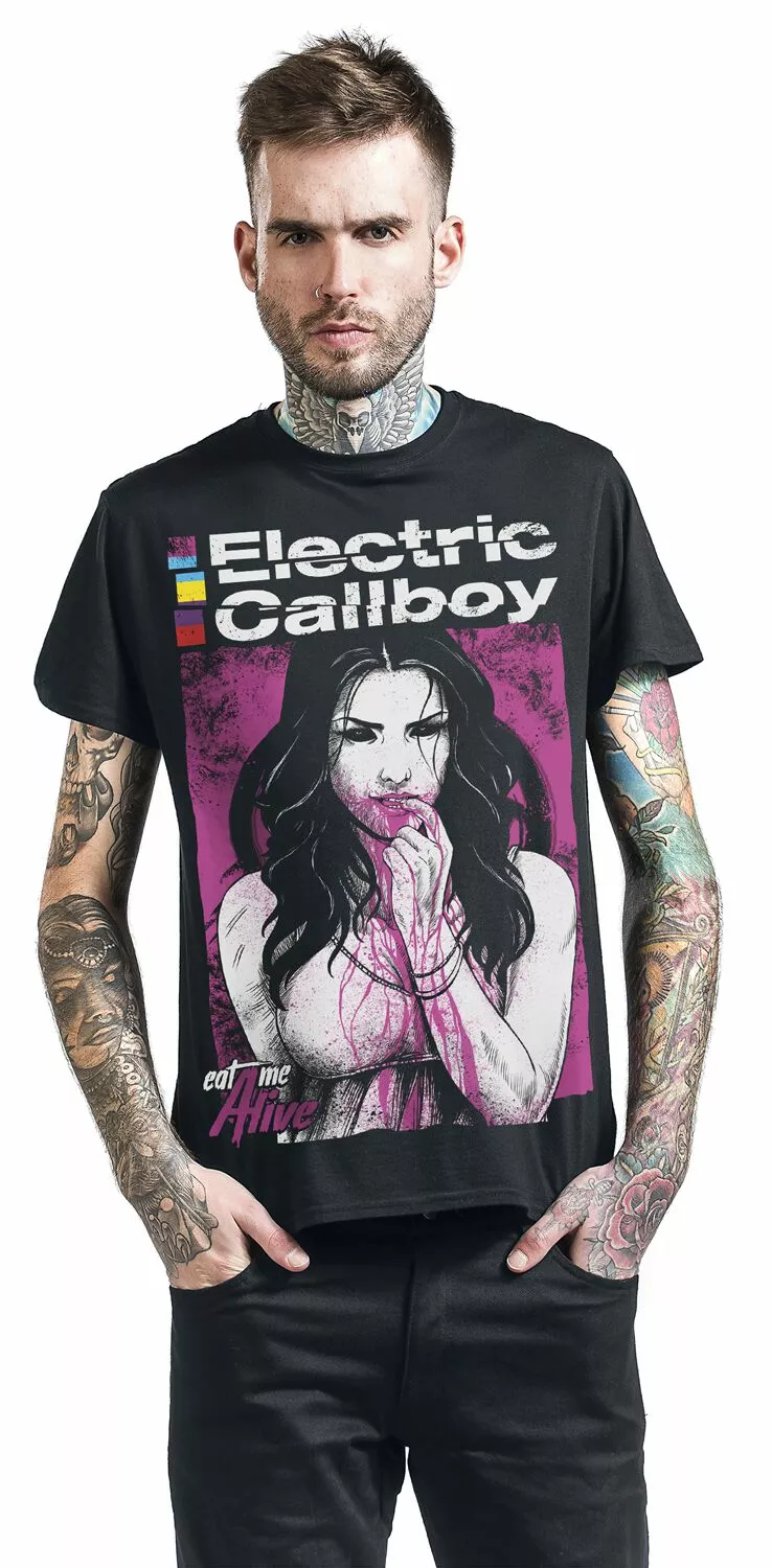 "Eat Me Alive" T-shirt Zwart Van Electric Callboy - Afbeelding 5